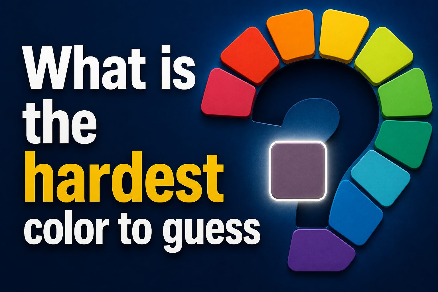 Close-up of a color guessing game with many similar swatches